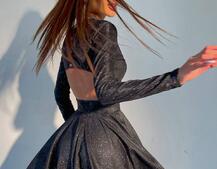 Блискуча сукня міні з відкритою спиною  | PUSHKA SHOP