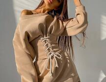 Худи на флисе + корсет на шнуровке  | PUSHKA SHOP