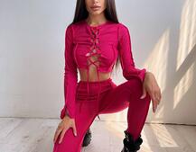 Комплект: топ зі шнурівкою на грудях + легінси | PUSHKA SHOP