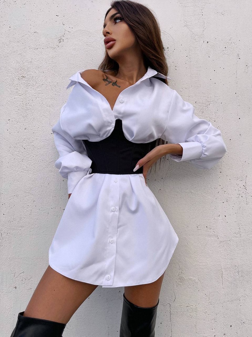 Приталена сорочка + корсет  | PUSHKA SHOP