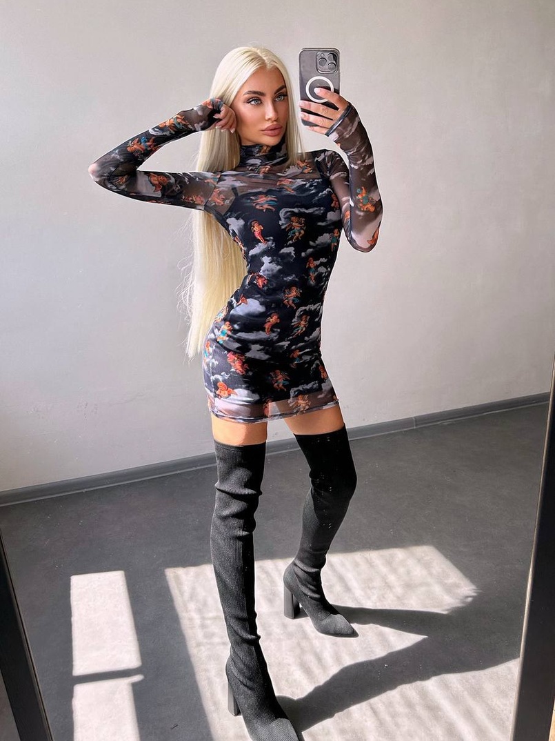 Міні сукня з принтом  | PUSHKA SHOP