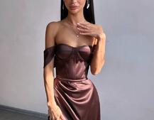 Атласний комплект: корсет бюстʼє + спідниця максі  | PUSHKA SHOP