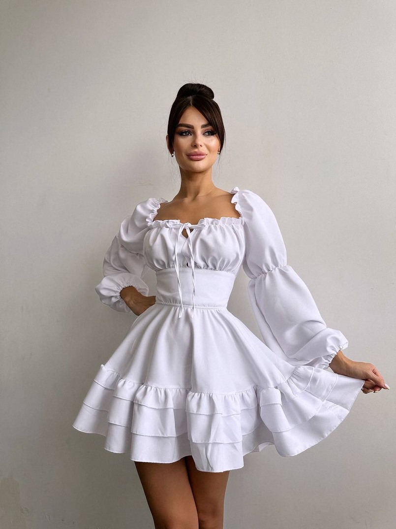 Сукня з воланами та шнурівкою  по спинці | PUSHKA SHOP