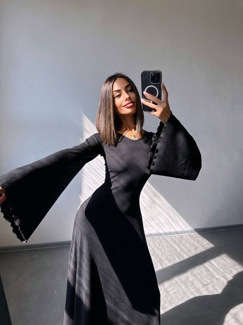 Трикотажна сукня зі шнурівкою на спинці    | PUSHKA SHOP