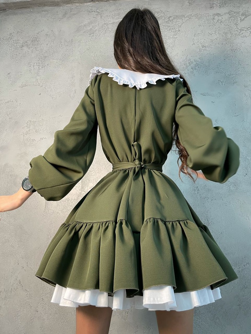 Платье со съёмным воротничком и подъюбником Платье со съёмным воротничком и подъюбником | PUSHKA SHOP