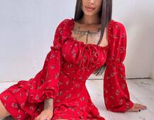 Квіткова сукня з воланами та шнуровкою по спинці Квіткова сукня з воланами та шнуровкою по спинці | PUSHKA SHOP