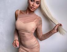 Сукня міді з драпіруванням   | PUSHKA SHOP