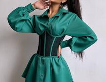 Приталена сорочка + корсет  | PUSHKA SHOP