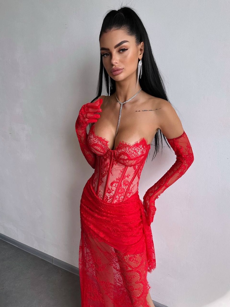 Корсетна сукня максі з рукавичками Корсетна сукня максі з рукавичками | PUSHKA SHOP