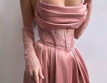 Атласний комплект: корсет + спідниця максі  | PUSHKA SHOP