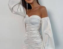 Атласна сукня з драпіруванням Атласна сукня з драпіруванням | PUSHKA SHOP