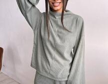 Повсякденний костюм із теплого трикотажу-рубчика | PUSHKA SHOP