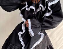 Котонова сукня декорована мереживом Котонова сукня декорована мереживом | PUSHKA SHOP