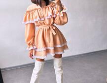 Сукня декорована мереживом | PUSHKA SHOP