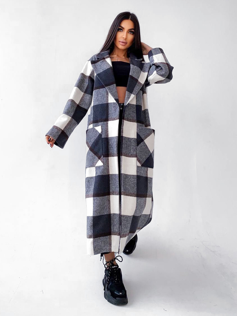 Кашемировое пальто в клетку на подкладке Кашемировое пальто в клетку на подкладке | PUSHKA SHOP