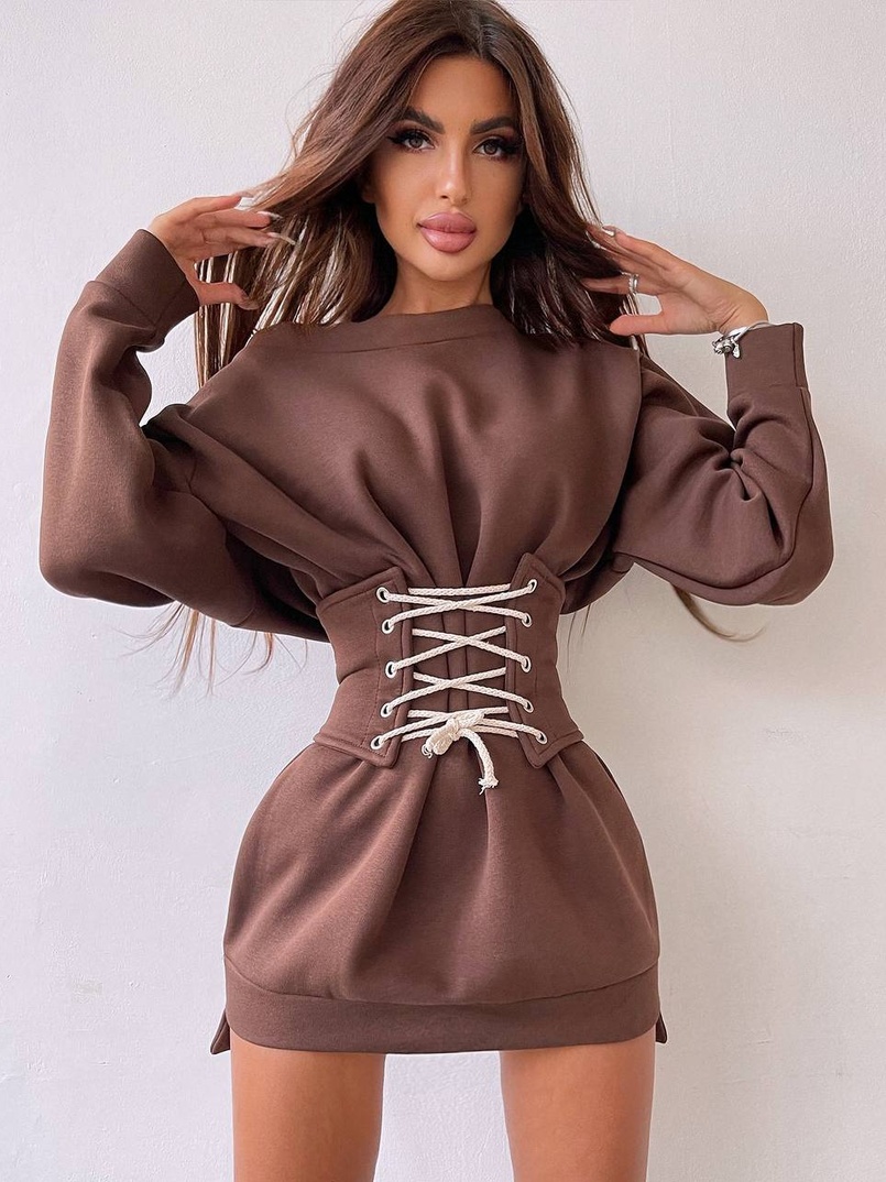 Тёплое уютное худи на флисе + корсет на шнуровке Можно носить с корсетом и без Тёплое уютное худи на флисе + корсет на шнуровке Можно носить с корсетом и без | PUSHKA SHOP