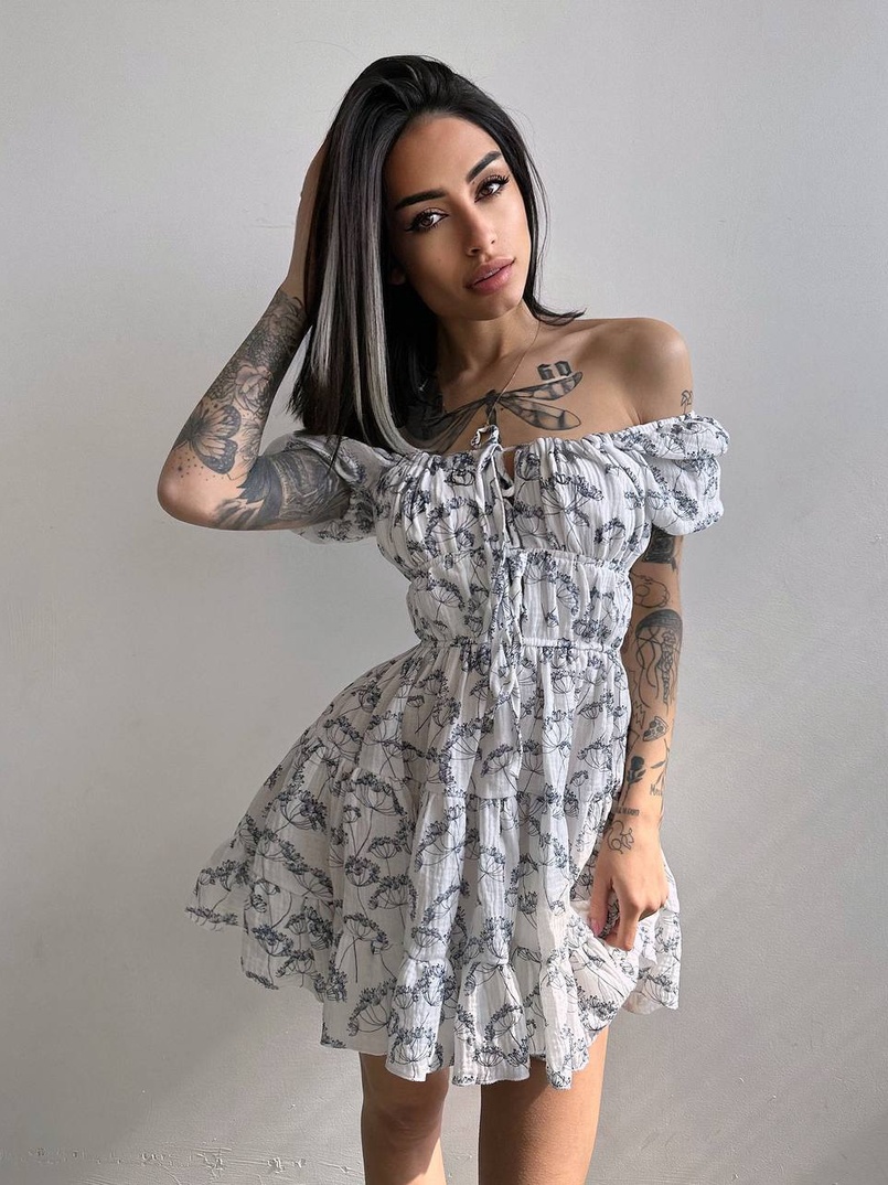 Муслинова сукня з принтом  | PUSHKA SHOP