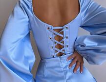 Атласний  комплект: корсет + спідниця з драпіруванням | PUSHKA SHOP