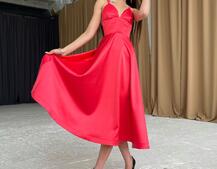 Платье-миди с корсетным верхом  | PUSHKA SHOP