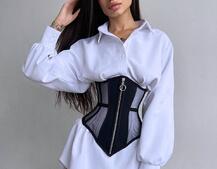 Приталена сорочка + корсет з блискавкою  | PUSHKA SHOP