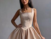 Атласна корсетна сукня міні  | PUSHKA SHOP