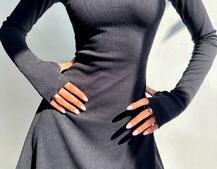 Трикотажна сукня міні  зі шнурівкою на спинці    | PUSHKA SHOP