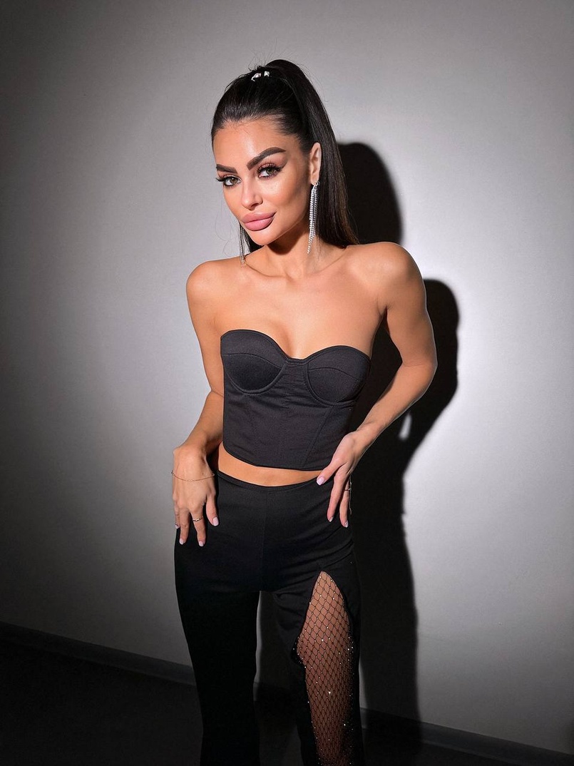 Комплект: корсет + штани із сіткою зі стразами  Комплект: корсет + штани із сіткою зі стразами  | PUSHKA SHOP