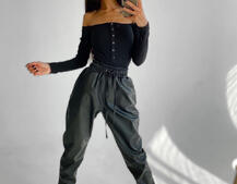 Джоггеры из эко-кожи | PUSHKA SHOP