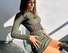 Сукня-міні  з елементами корсету  Довжину спідниці можна регулювати  | PUSHKA SHOP