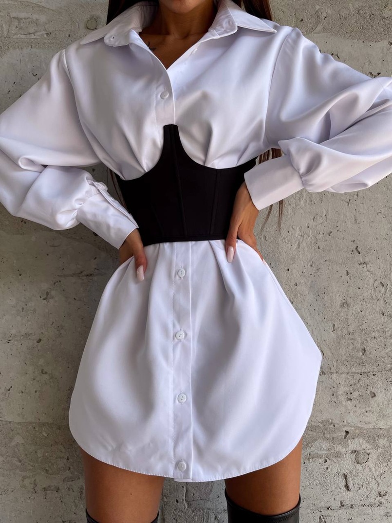 Приталена сорочка + корсет  | PUSHKA SHOP