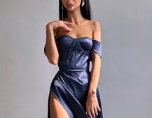 Атласний комплект: корсет бюстʼє + спідниця максі  | PUSHKA SHOP