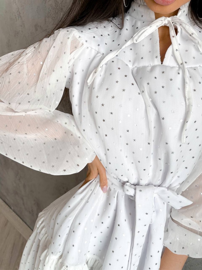 Шифоновое платье с оборками  | PUSHKA SHOP