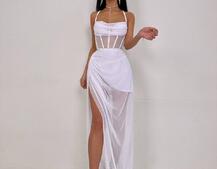 Комплект: корсет декорований стразами + спідниця максі  | PUSHKA SHOP