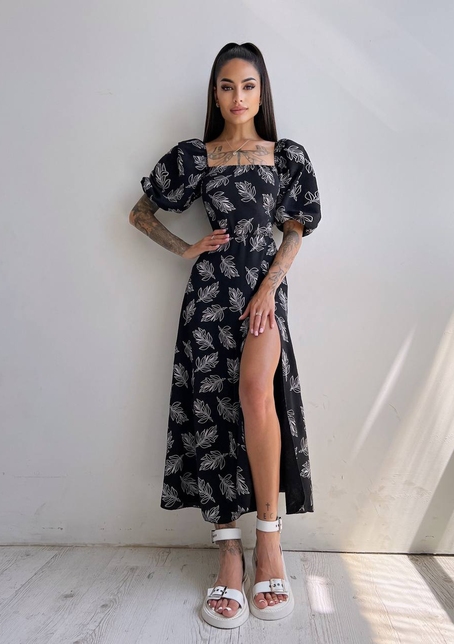 Улюблена сукня міді зі шнурівкою на спинці в нових кольорах | PUSHKA SHOP