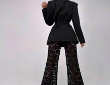 Комплект: мереживний корсет бюстьє + штани + піджак  | PUSHKA SHOP