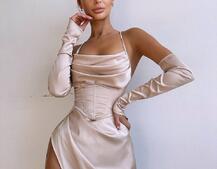 Комплект: корсет з рукавичками + спідниця максі з драпіруванням   | PUSHKA SHOP