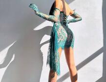 Сукня міні зі шлейфом та рукавичками | PUSHKA SHOP