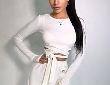 Трикотажный комплект: юбка миди с разрезом + топ с завязками на талии Трикотажный комплект: юбка миди с разрезом + топ с завязками на талии | PUSHKA SHOP