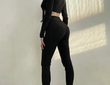 Трикотажный комплект: топ со шнуровкой + леггинсы Трикотажный комплект: топ со шнуровкой + леггинсы | PUSHKA SHOP