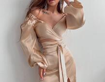 Шелковый комплект: топ с завязками на талии + юбка миди с разрезом  | PUSHKA SHOP