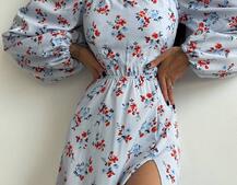 Сукня зі шнурівкою по спинці та розрізом на спідниці Сукня зі шнурівкою по спинці та розрізом на спідниці | PUSHKA SHOP