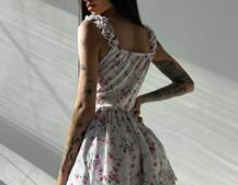 Платье с корсетным верхом и оборками на юбочке | PUSHKA SHOP