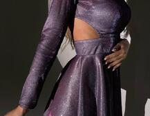 Блискуча сукня з відкритою  спинкою | PUSHKA SHOP