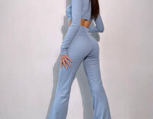 Комплект : штани кльош і топ , декорований бахромою зі страз Ручна робота | PUSHKA SHOP