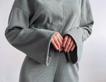 Повсякденний костюм із теплого трикотажу-рубчика | PUSHKA SHOP