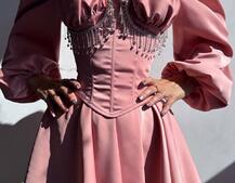 Сукня з корсетом, декорованим бахромою зі страз Ручна робота Сукня з корсетом, декорованим бахромою зі страз Ручна робота | PUSHKA SHOP