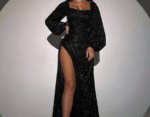 Сяючий комплект: корсет + спідниця  максі з драпіруванням | PUSHKA SHOP