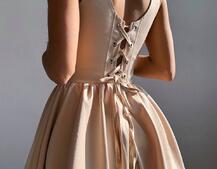 Атласна корсетна сукня міні  | PUSHKA SHOP