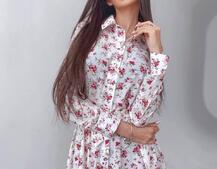 Цветочное платье-рубашка на пуговицах | PUSHKA SHOP