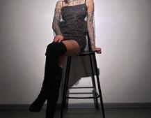 Сукня із сітки зі стразами на трикотажній підкладці  | PUSHKA SHOP